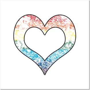 Pride Flag Distressed Heart Design Posters and Art